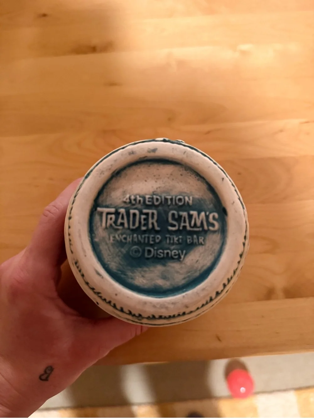 Disney Trader Sam's Blue and White Ceramic Tiki Mug